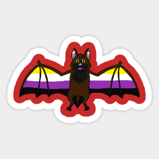 Nonbinary Pride Bat Sticker